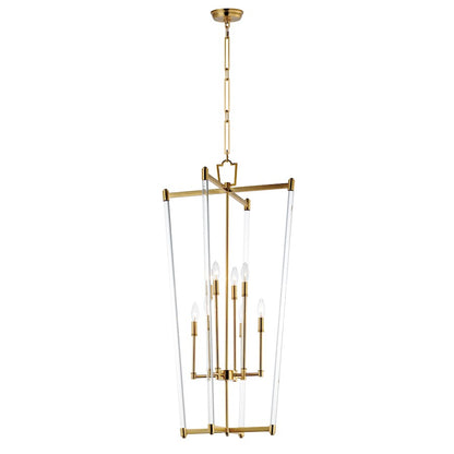 8 Light Pendant, Heritage/Clear