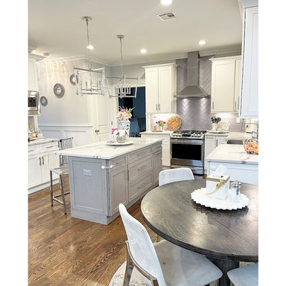 5 Light Chandelier, Polished Nickel
