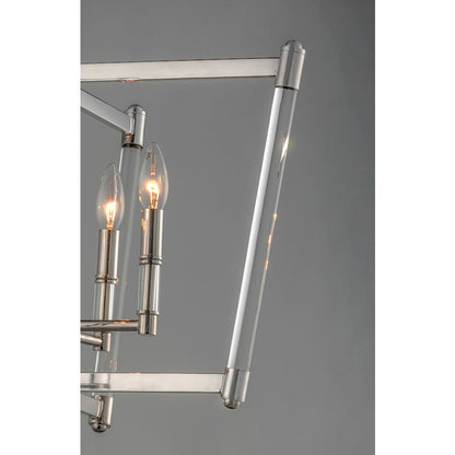 5 Light Chandelier, Polished Nickel