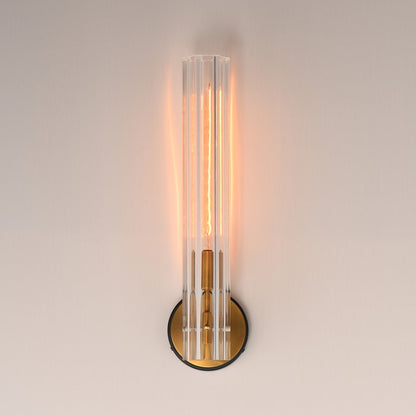 Maxim Lighting Flambeau 1Lt 19.5" Wall Sconce, Black/Brs/Clear
