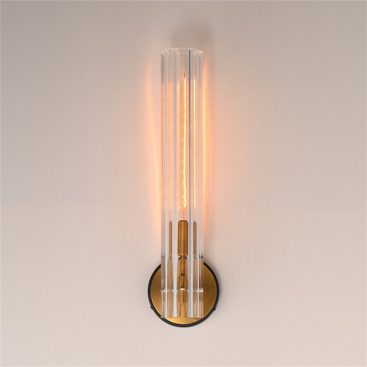 Maxim Lighting Flambeau 1Lt 19.5" Wall Sconce, Black/Brs/Clear