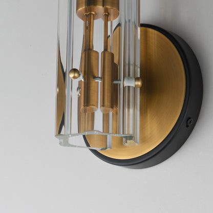 Maxim Lighting Flambeau 1Lt 19.5" Wall Sconce, Black/Brs/Clear
