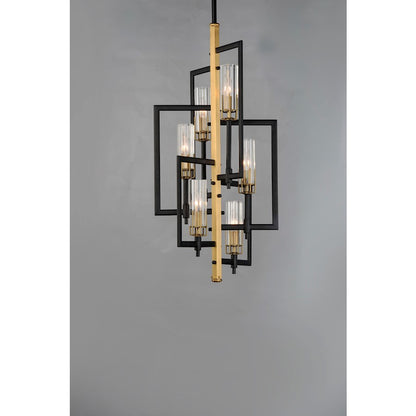 Maxim Lighting Flambeau 6-Light Chandelier, Black/Antique Brass