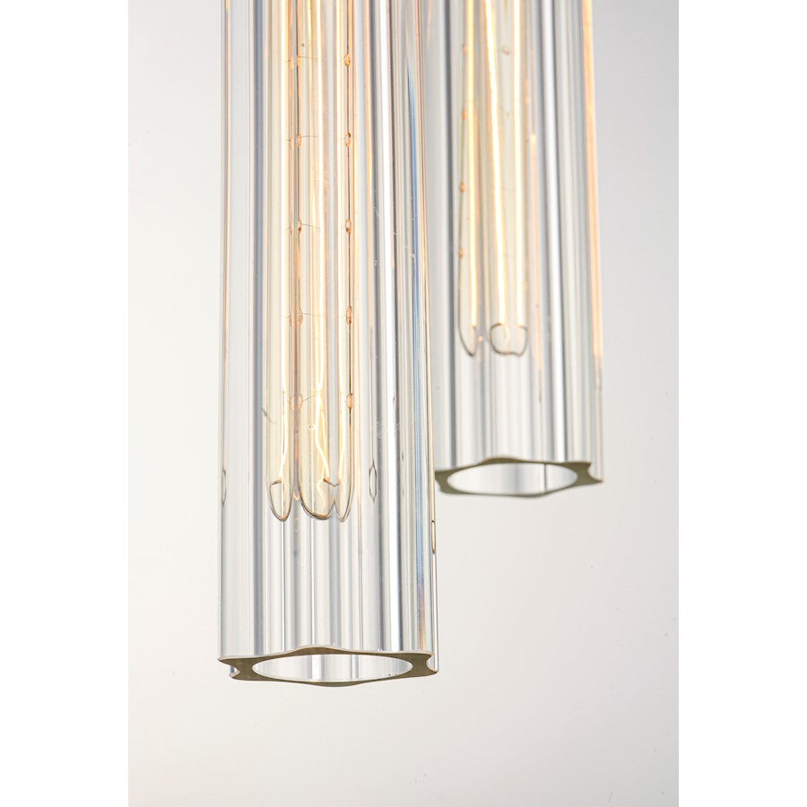3 Light Chandelier, Black