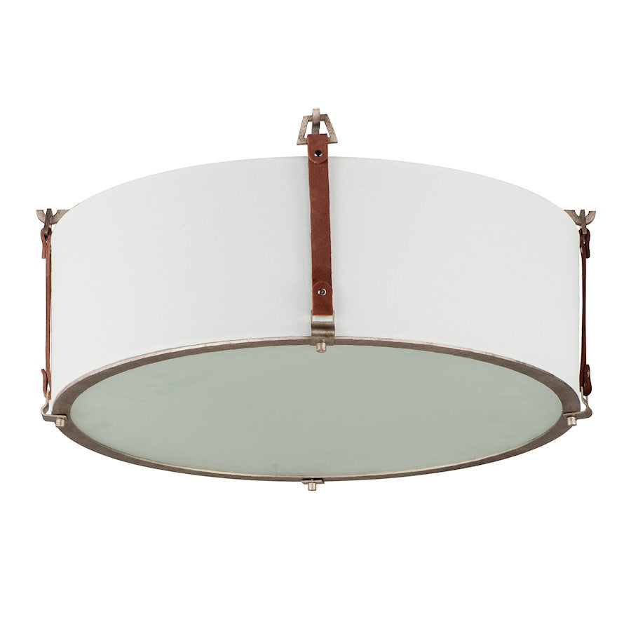 Maxim Lighting Sausalito Flush Mount, Zinc/Brown/Frosted