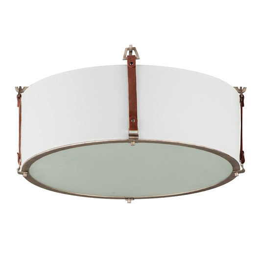 Maxim Lighting Sausalito Flush Mount, Zinc/Brown/Frosted
