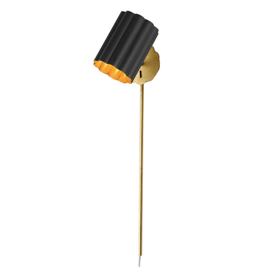Maxim Lighting Primrose 1 Light 30.75" Wall Sconce, Black/Gold Leaf