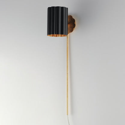 Maxim Lighting Primrose 1 Light 30.75" Wall Sconce, Black/Gold Leaf