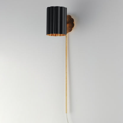 Maxim Lighting Primrose 1 Light 30.75" Wall Sconce, Black/Gold Leaf