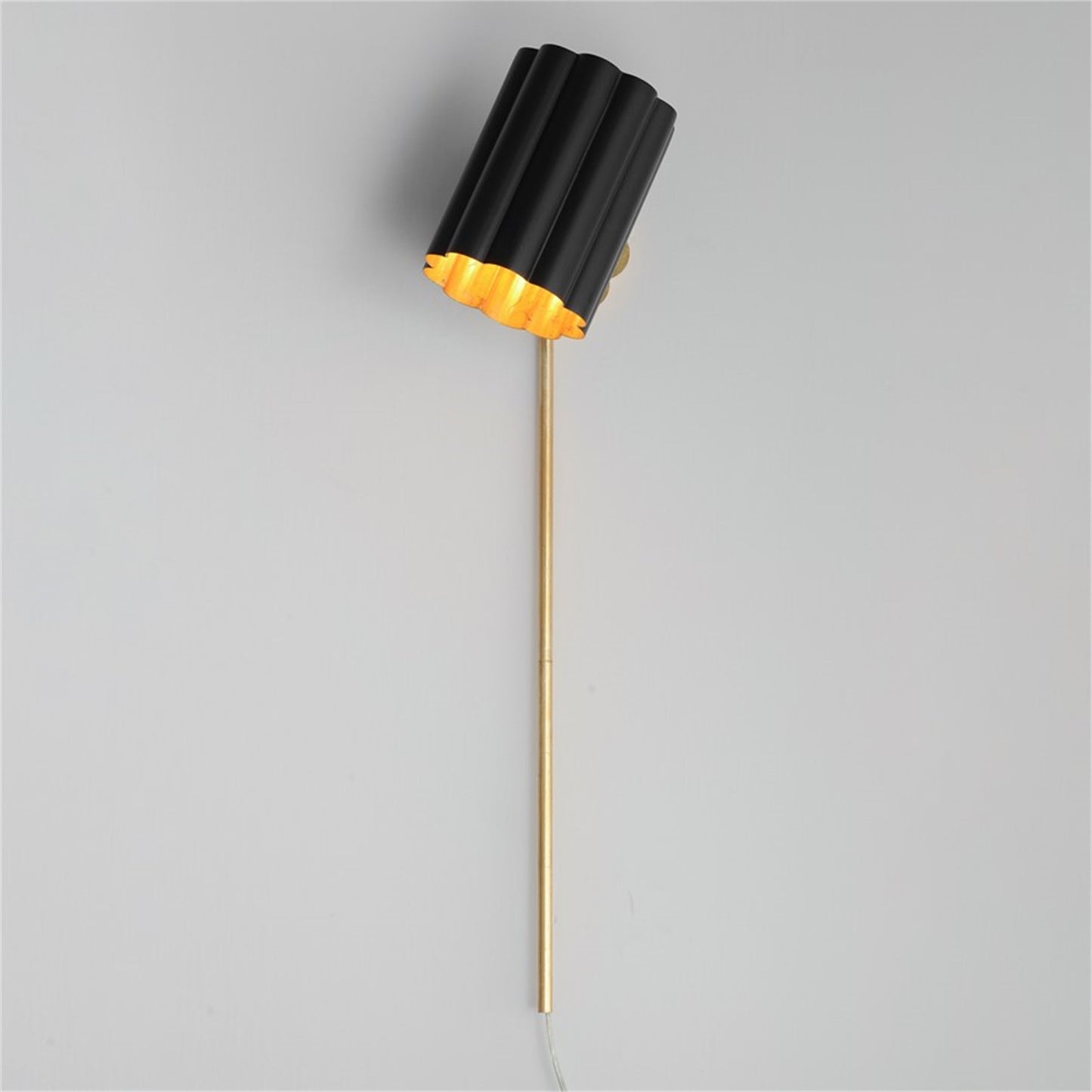 Maxim Lighting Primrose 1 Light 30.75" Wall Sconce, Black/Gold Leaf