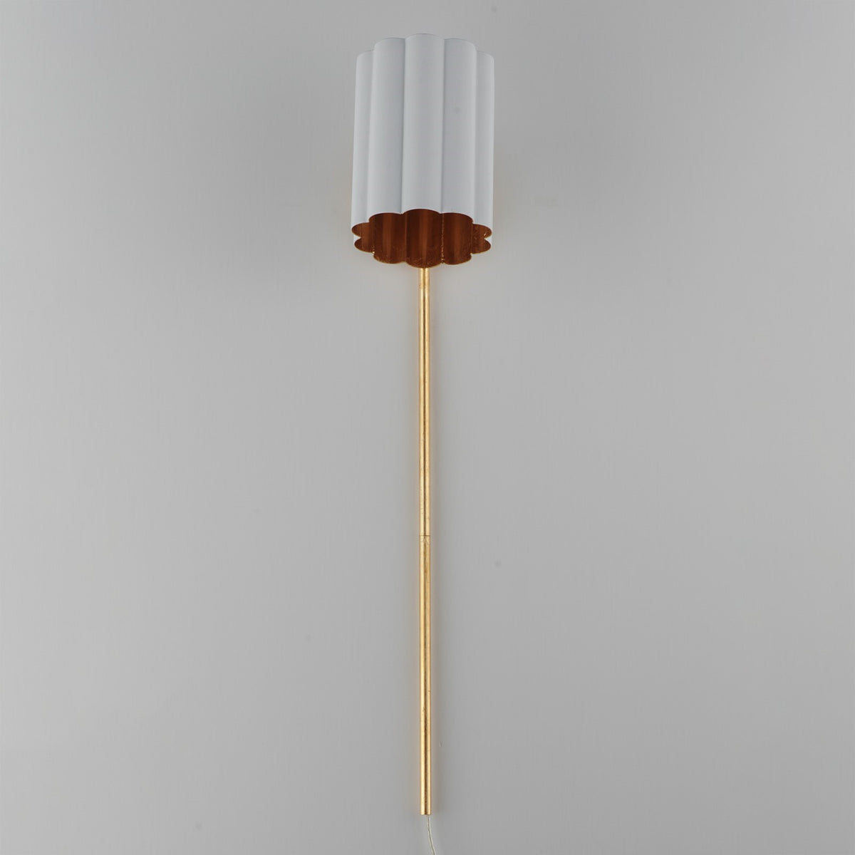 Maxim Lighting Primrose 1 Light 30.75" Wall Sconce, White/Gold Leaf