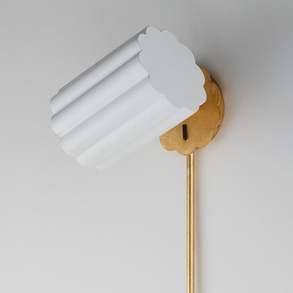 Maxim Lighting Primrose 1 Light 30.75" Wall Sconce, White/Gold Leaf