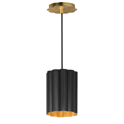 Maxim Lighting Primrose 1Lt 8.75" Single Pendant, Black/Gold Leaf