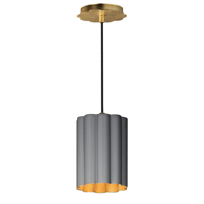 Maxim Lighting Primrose 1Lt 8.75" Single Pendant, Grey/Gold Leaf