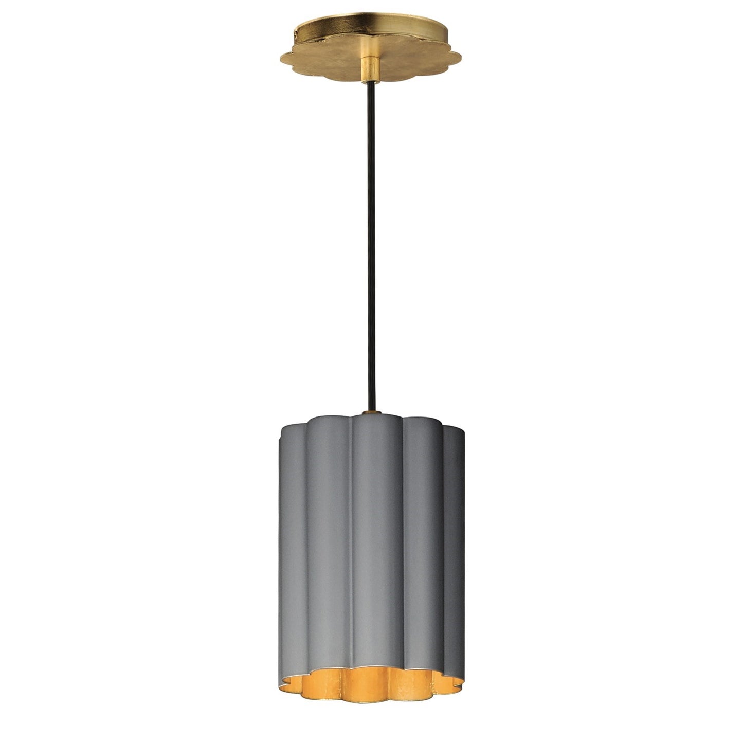 Maxim Lighting Primrose 1Lt 8.75" Single Pendant, Grey/Gold Leaf