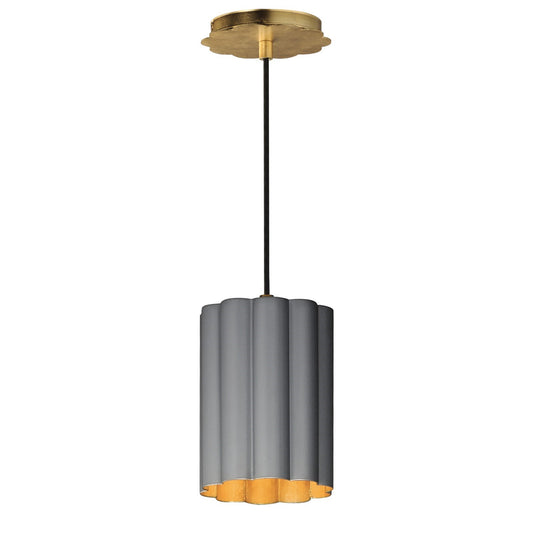 Maxim Lighting Primrose 1Lt 8.75" Single Pendant, Grey/Gold Leaf