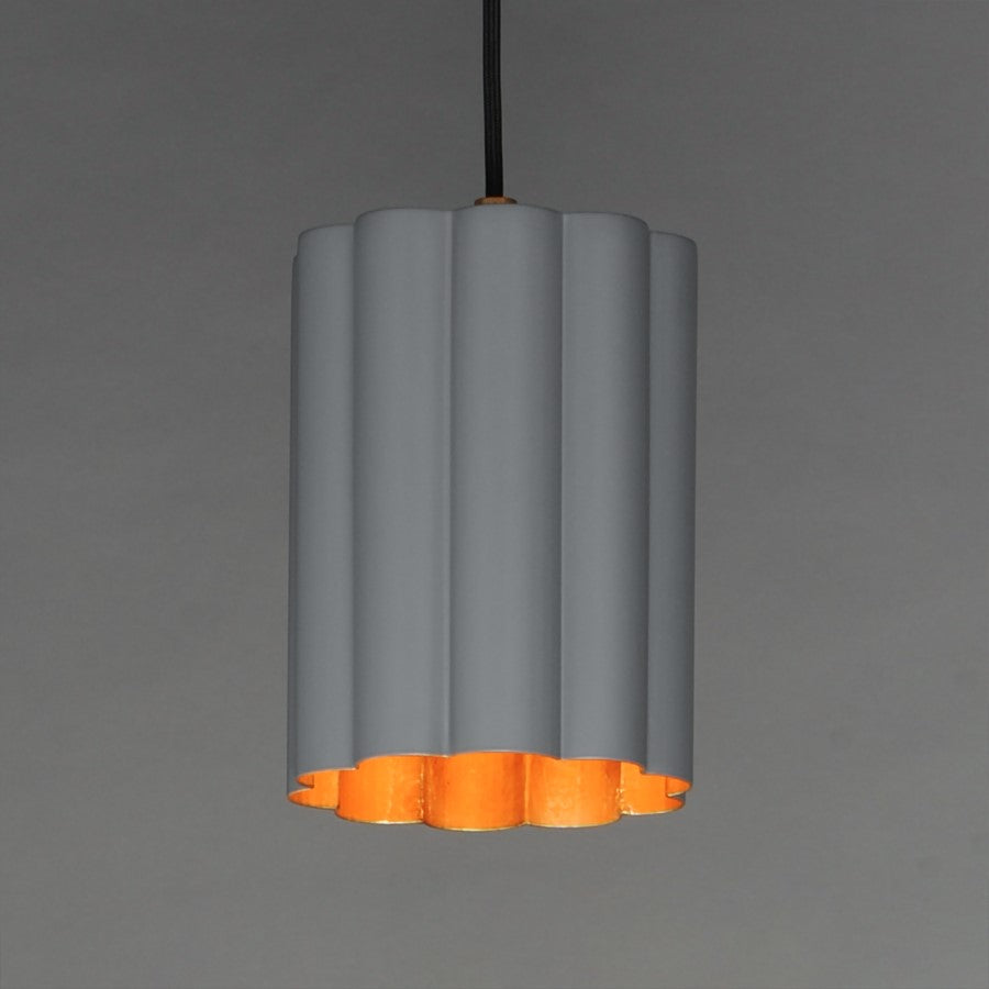 Maxim Lighting Primrose 1Lt 8.75" Single Pendant, Grey/Gold Leaf