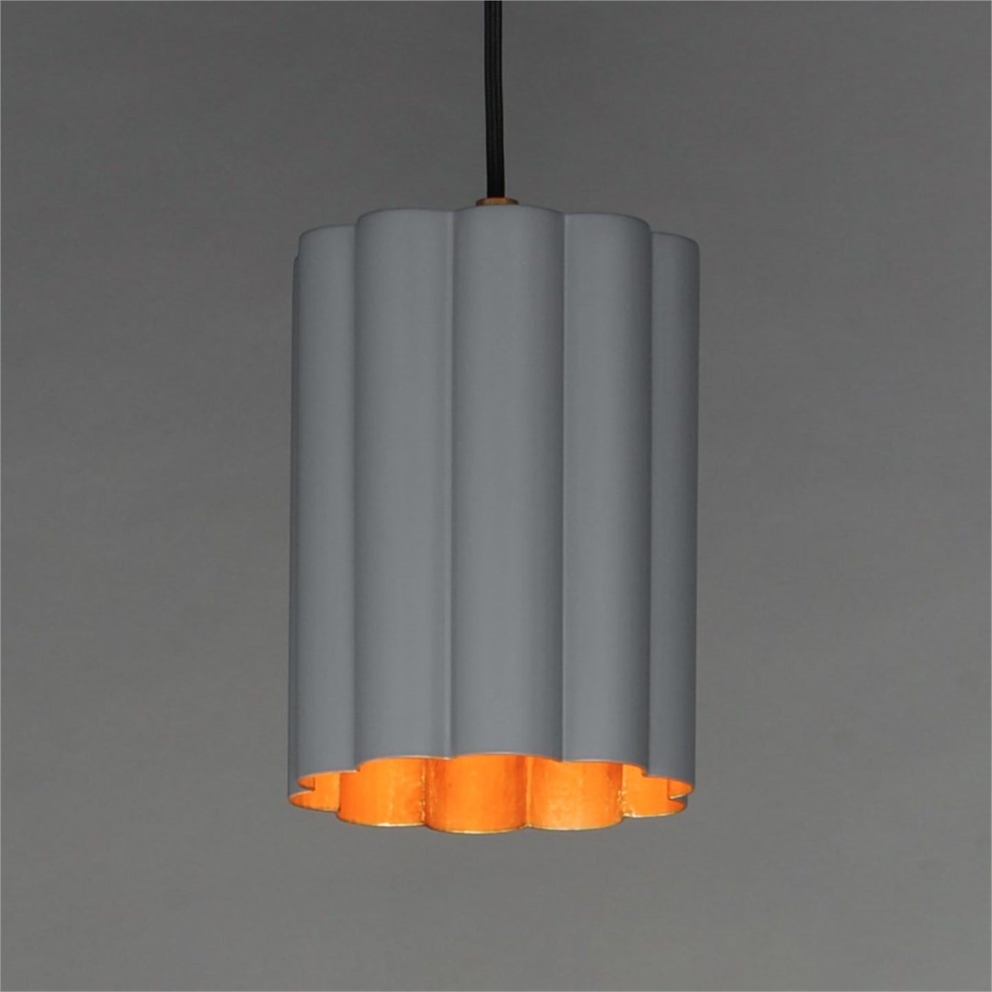 Maxim Lighting Primrose 1Lt 8.75" Single Pendant, Grey/Gold Leaf