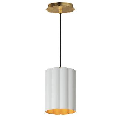 Maxim Lighting Primrose 1Lt 8.75" Single Pendant, White/Gold Leaf