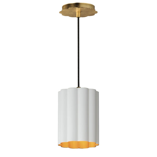 Maxim Lighting Primrose 1Lt 8.75" Single Pendant, White/Gold Leaf
