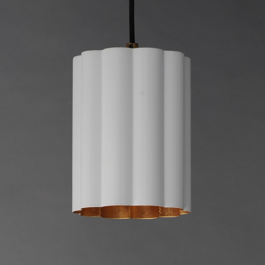 Maxim Lighting Primrose 1Lt 8.75" Single Pendant, White/Gold Leaf