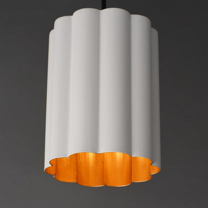 Maxim Lighting Primrose 1Lt 8.75" Single Pendant, White/Gold Leaf