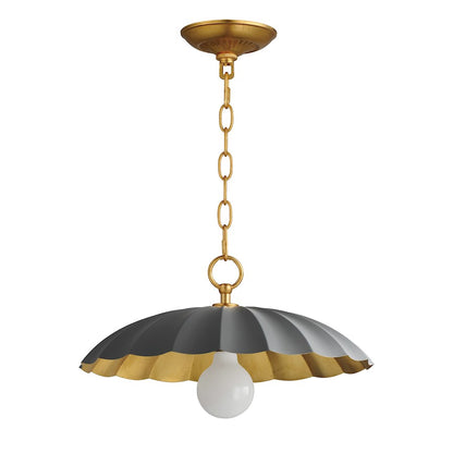 Maxim Lighting Primrose 1 Light Pendant, Dark Grey/Gold Leaf