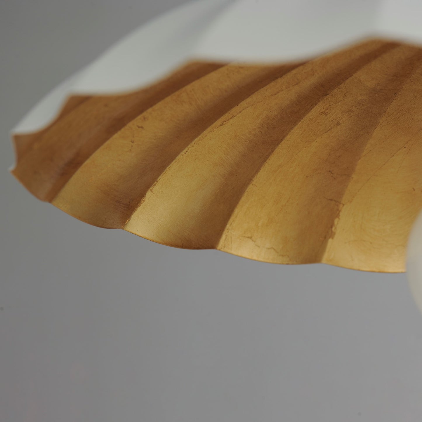 Maxim Lighting Primrose 16in 1-Light Pendant | Matte White and Gold Leaf Metal | Kitchen Island & Dining Room | 16 x 16 x 9 in | Model 18055MWGL