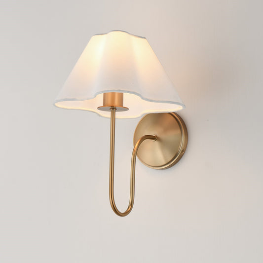Maxim Lighting Saxon 1Lt 14.5" Wall Sconce, Aged Brass/White - 18100WTNAB