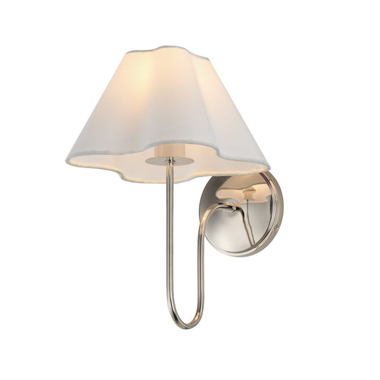 Maxim Lighting Saxon 1Lt 14.5" Wall Sconce, Polished Nickel/White