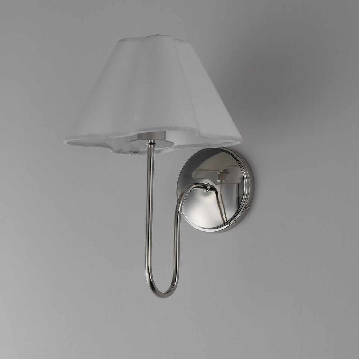 Maxim Lighting Saxon 1Lt 14.5" Wall Sconce, Polished Nickel/White
