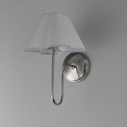 Maxim Lighting Saxon 1Lt 14.5" Wall Sconce, Polished Nickel/White