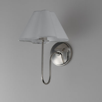 Maxim Lighting Saxon 1Lt 14.5" Wall Sconce, Polished Nickel/White