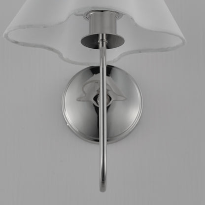 Maxim Lighting Saxon 1Lt 14.5" Wall Sconce, Polished Nickel/White