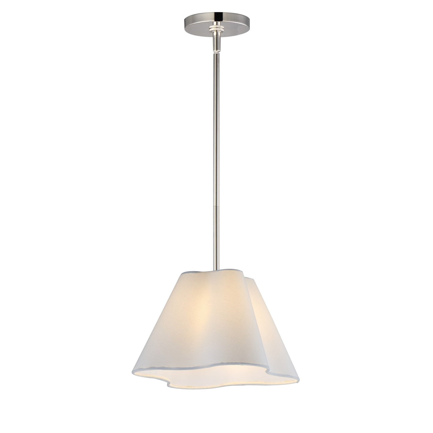Maxim Lighting Saxon 1Lt 9" Single Pendant, Polished Nickel/White