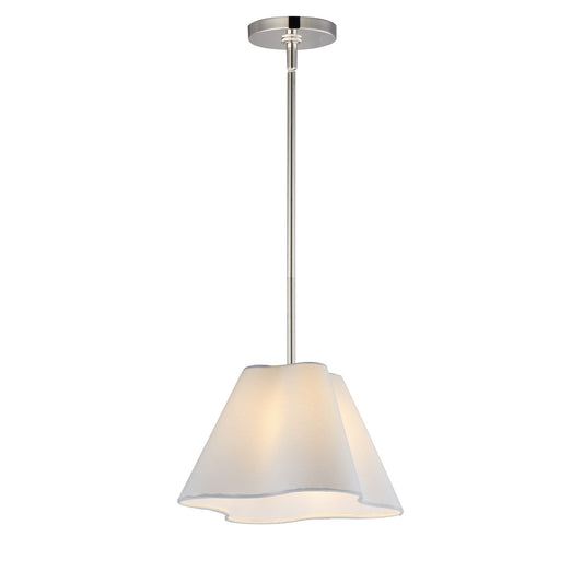 Maxim Lighting Saxon 1Lt 9" Single Pendant, Polished Nickel/White
