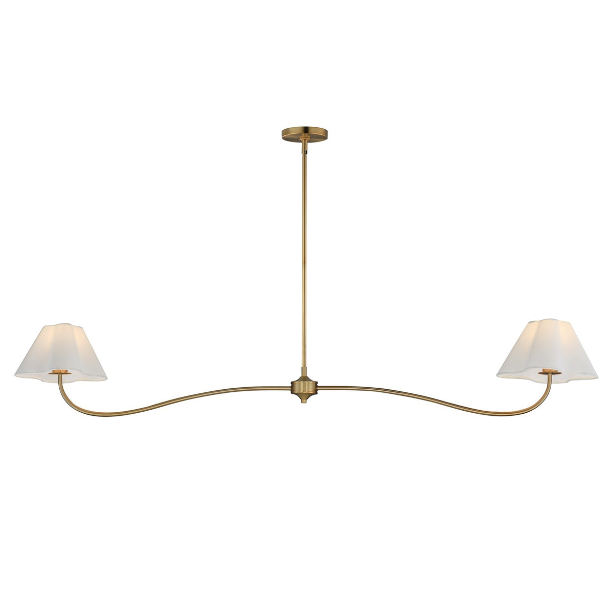 Maxim Lighting Saxon 2Lt 10.25" Linear Pendant, Aged Brass/White