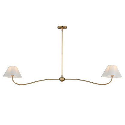 Maxim Lighting Saxon 2Lt 10.25" Linear Pendant, Aged Brass/White