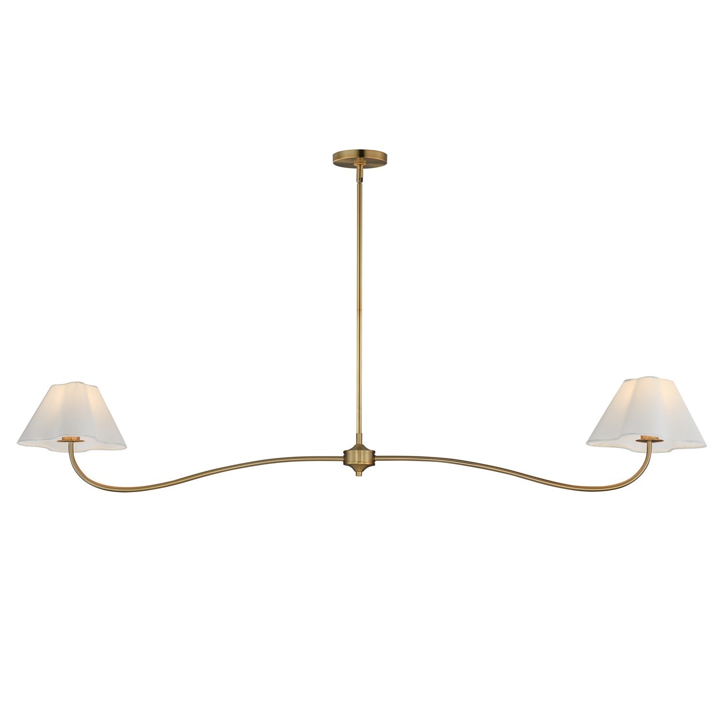 Maxim Lighting Saxon 2Lt 10.25" Linear Pendant, Aged Brass/White