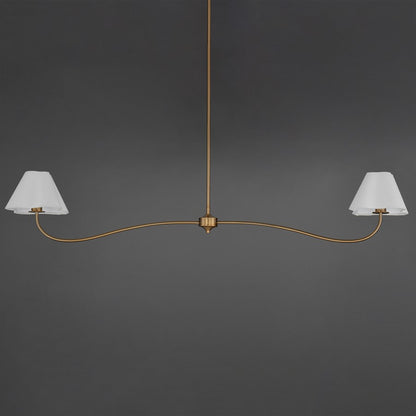 Maxim Lighting Saxon 2Lt 10.25" Linear Pendant, Aged Brass/White