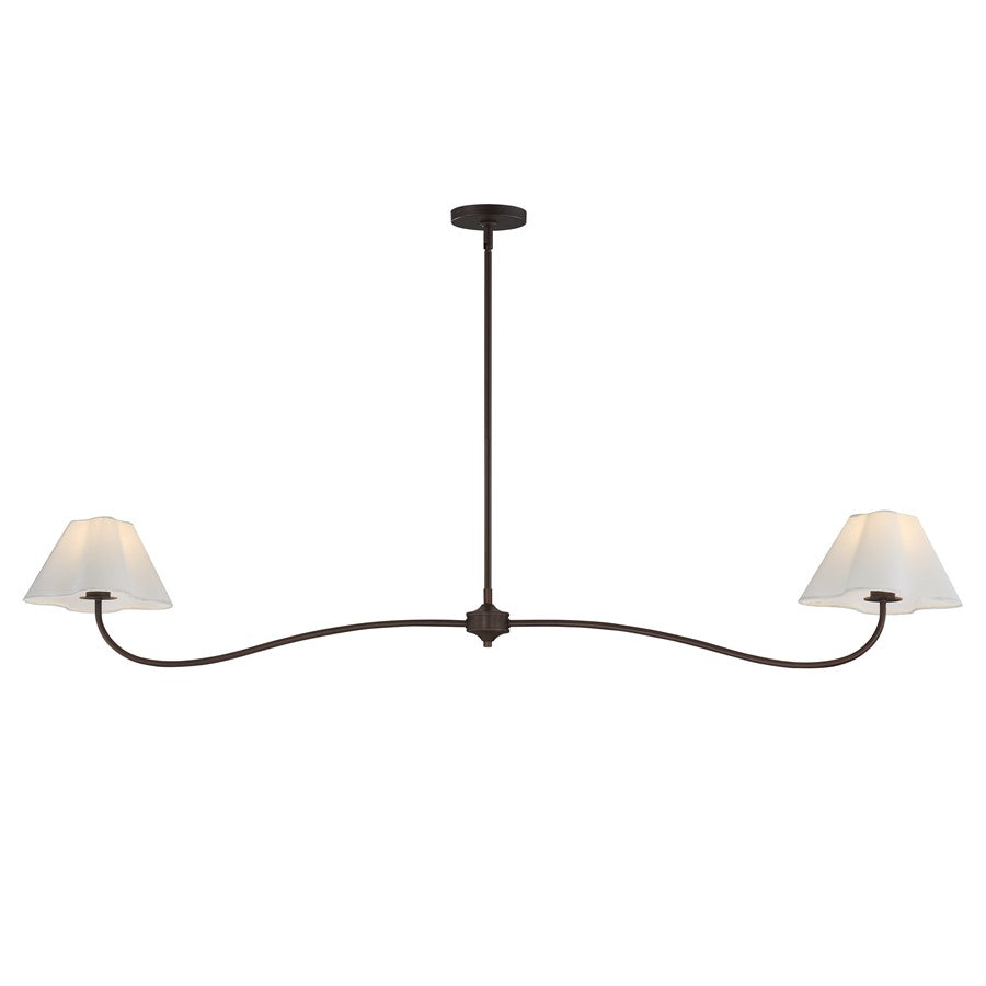 Maxim Lighting Saxon 2Lt 10.25" Linear Pendant, Oil Bronze/Wht - 18102WTOI
