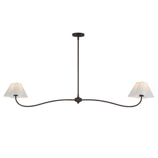Maxim Lighting Saxon 2Lt 10.25" Linear Pendant, Oil Bronze/Wht