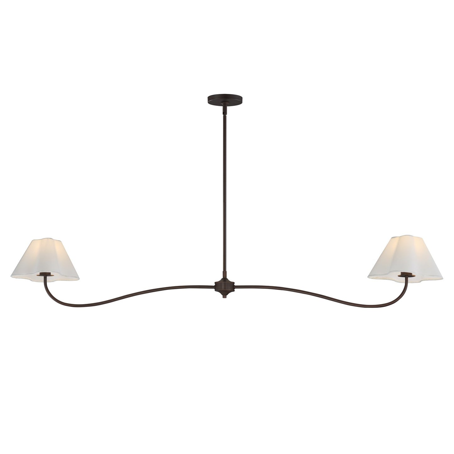 Maxim Lighting Saxon 2Lt 10.25" Linear Pendant, Oil Bronze/Wht