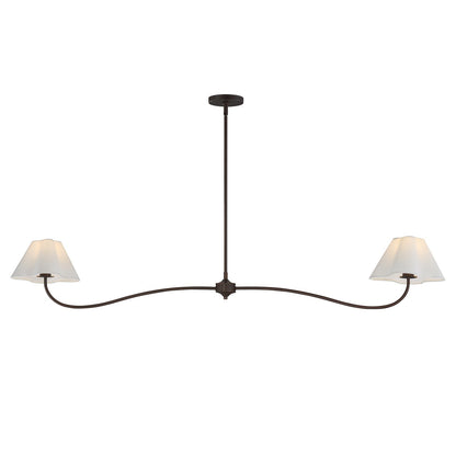Maxim Lighting Saxon 2Lt 10.25" Linear Pendant, Oil Bronze/Wht