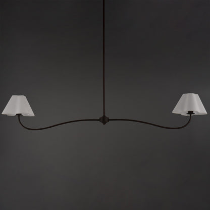 Maxim Lighting Saxon 2Lt 10.25" Linear Pendant, Oil Bronze/Wht