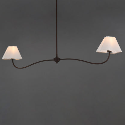 Maxim Lighting Saxon 2Lt 10.25" Linear Pendant, Oil Bronze/Wht