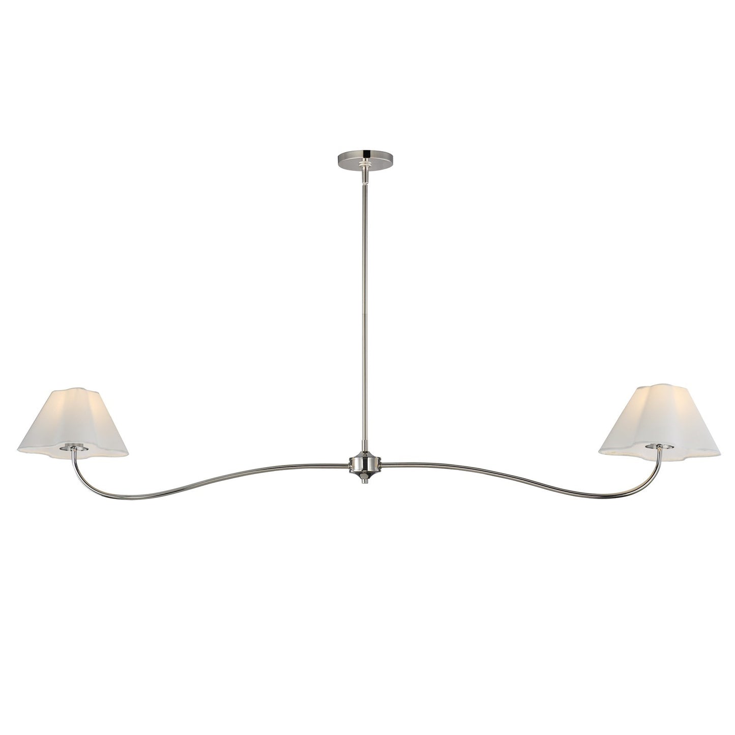 Maxim Lighting Saxon 2Lt 10.25" Linear Pendant, Polished Nk/Wht
