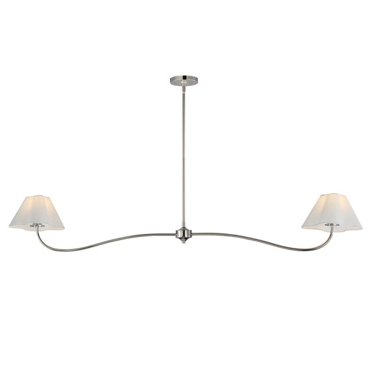 Maxim Lighting Saxon 2Lt 10.25" Linear Pendant, Polished Nk/Wht