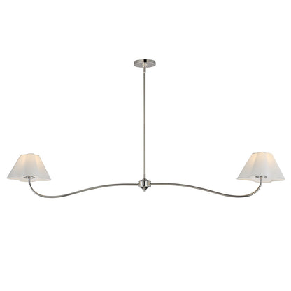 Maxim Lighting Saxon 2Lt 10.25" Linear Pendant, Polished Nk/Wht