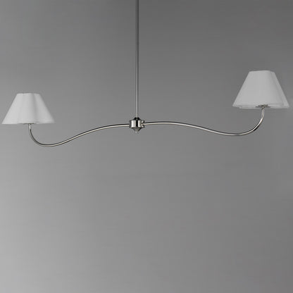 Maxim Lighting Saxon 2Lt 10.25" Linear Pendant, Polished Nk/Wht